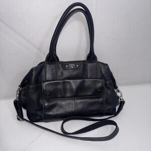 Vintage FOSSIL Leather Laptop Briefcase Messenger Bag Black Large Tote